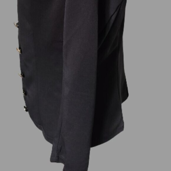 TRÏBE Black Military Style Jacket Coat Size Medium NWT - Picture 8 of 10